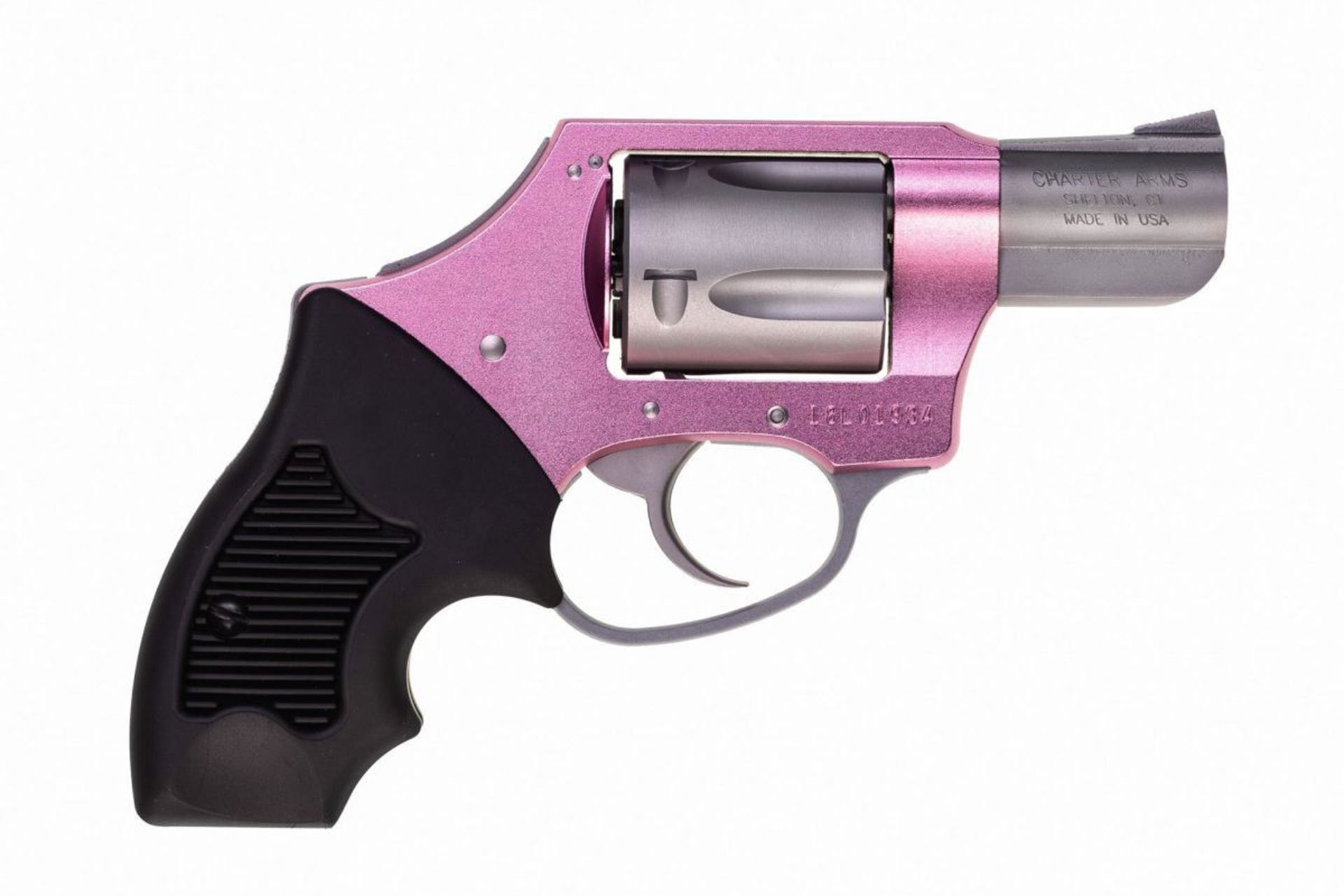 Charter Arms, The Pink Lady, DAO, 38 Special, 2" Barrel, Aluminum Receiver, Anodized Finish, Pink and Silver, Rubber Grip, Fixed Sights, 5 Rds 53831