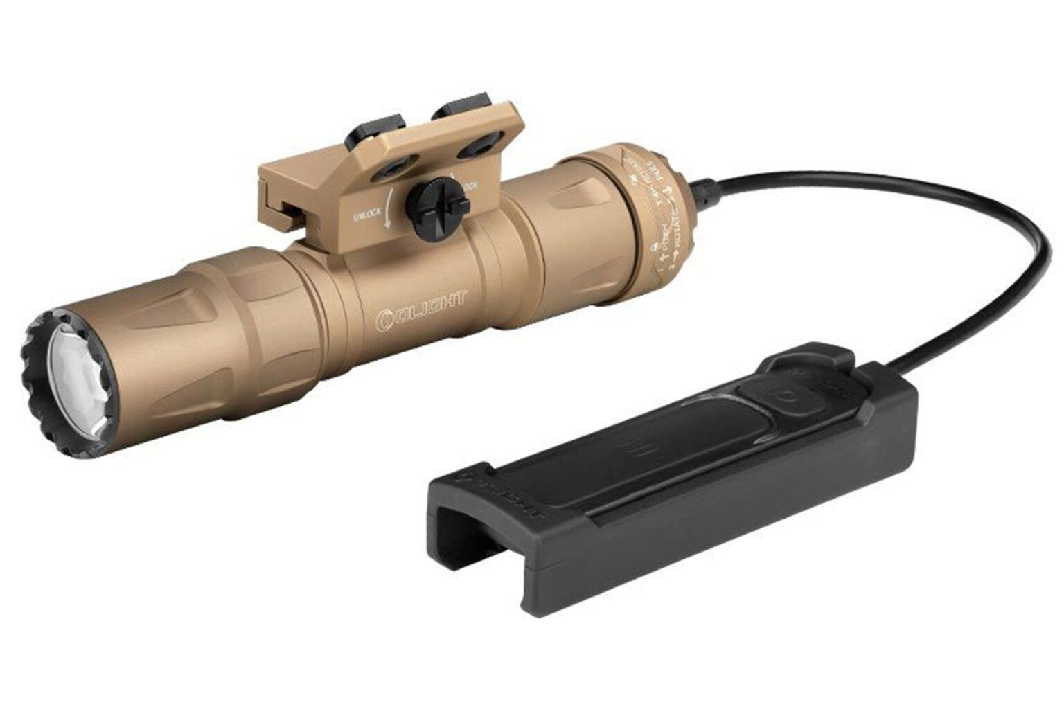 Olight Odin S M-Lok Desert Tan 1,500 Lumens Tactical LED Flashlight For ...