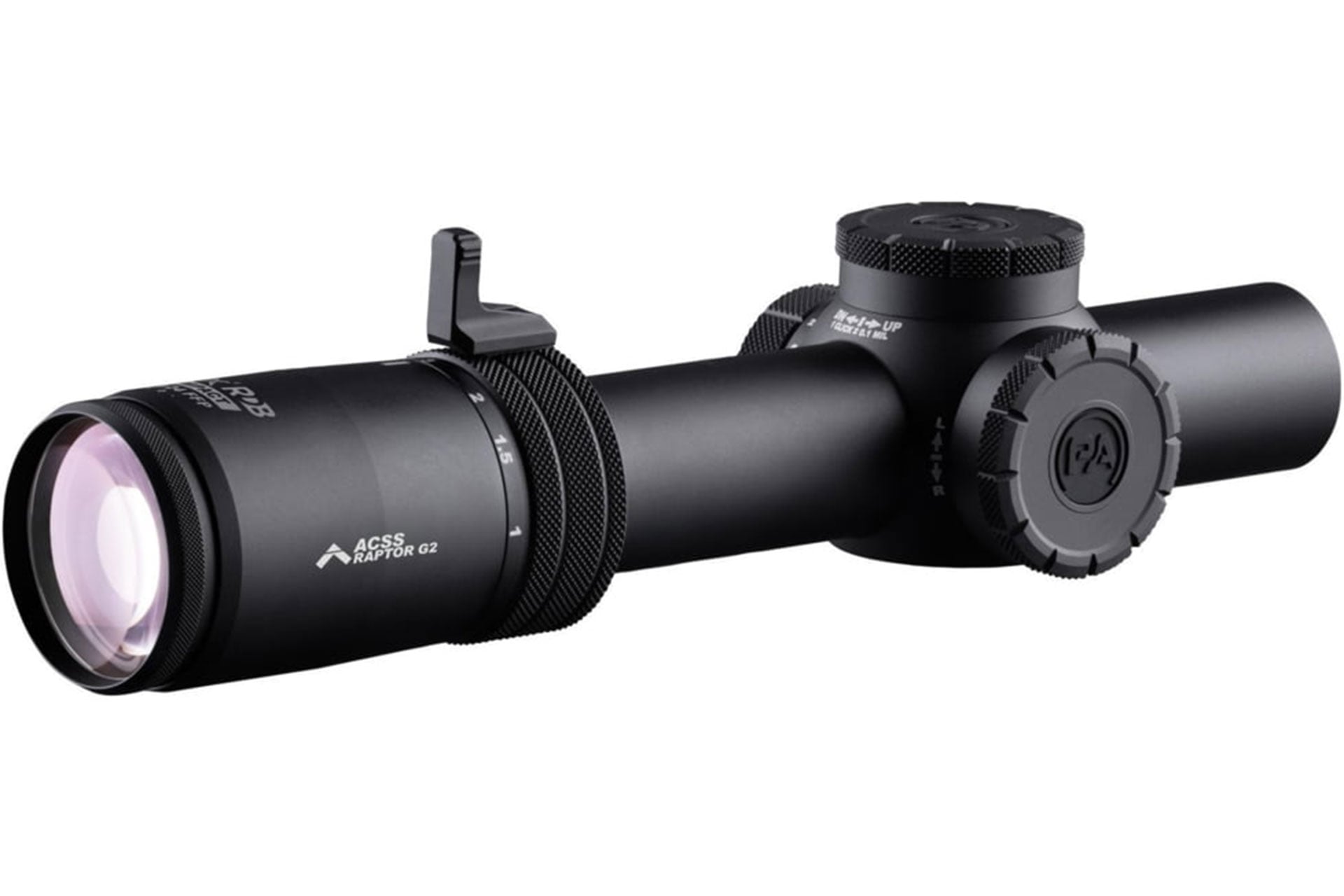 Primary Arms Compact PLx-1-8x24mm FFP RDB Rifle Scope – Illuminated ACSS Raptor Yard 5.56 / .308 Reticle – Gen II