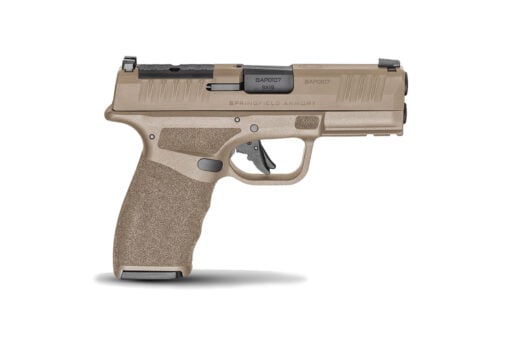 Springfield Hellcat Pro 9mm 37 FDE polymer frame  grip  TritiumLuminescent Front Sights Tactical Rack U Notch Rear Sights 2x15rd mags