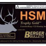 HSM 6REM95VLD Trophy Gold Extended Range 6mm 95 gr Berger Hunting VLD Match (BHVLDM) 20 Per Box/ 25 Cs