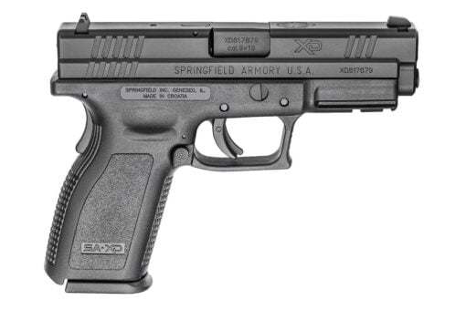 Springfield XD9 Semiautomatic Polymer Frame Pistol Full Size 9MM 4 Barrel Melonite Finish Black Fixed Sights 10Rd 5 Mags WRange Bag