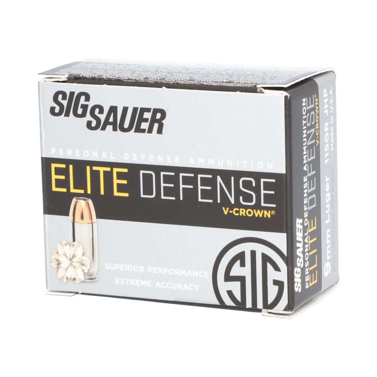 Sig-Sauer 9mm Luger 115gr V-CROWN – 200rd