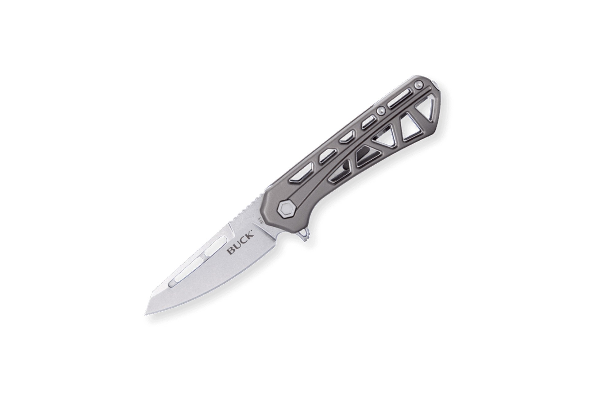 Buck Knives Trace Folder Small Gray Handle Tanto Blade