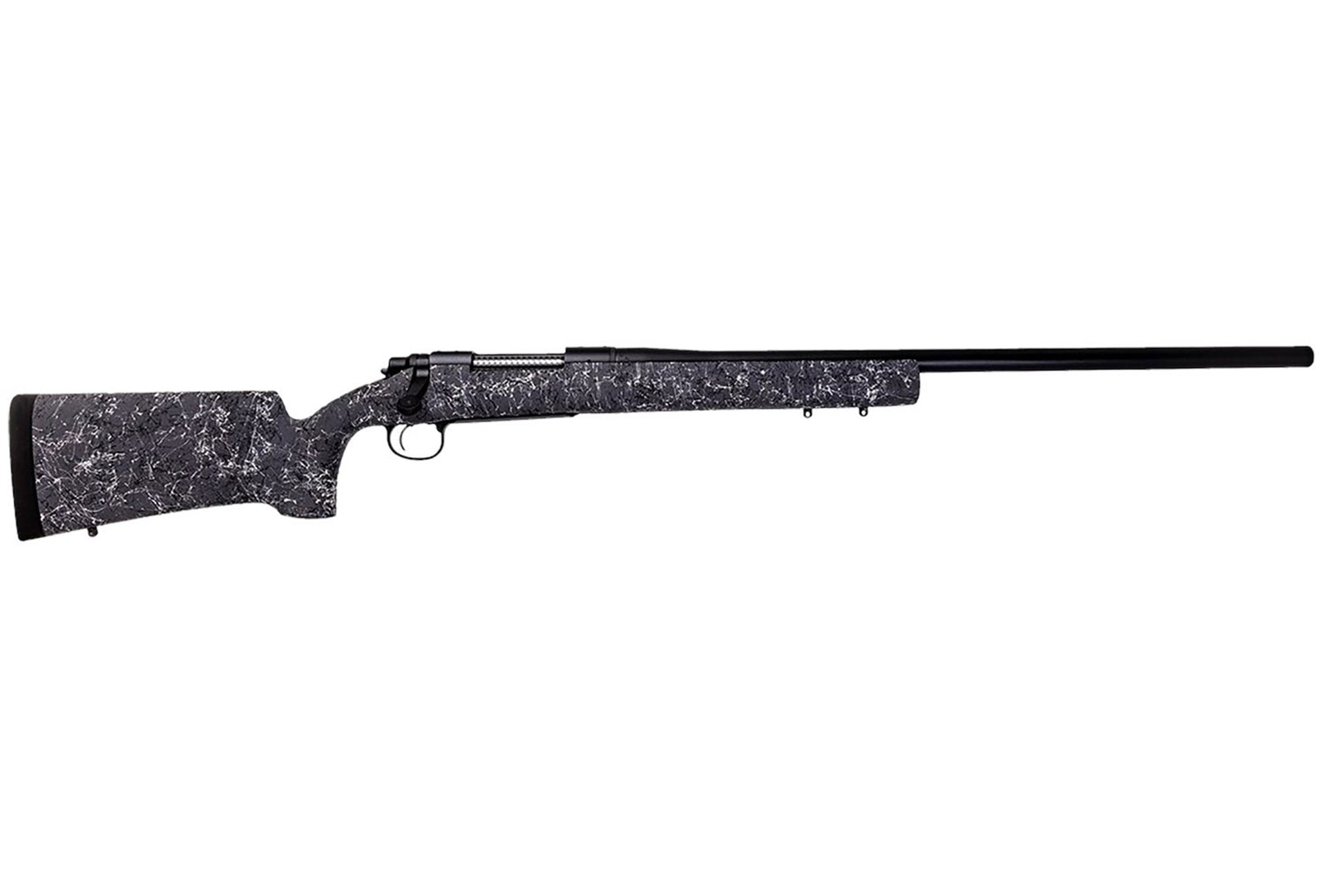 Remington 700 Long Range 6.5 Creedmoor Bolt Action Rifle - 4 Rounds, 26" Barrel, Black/Gray Webbing Stock, Blue/Black
