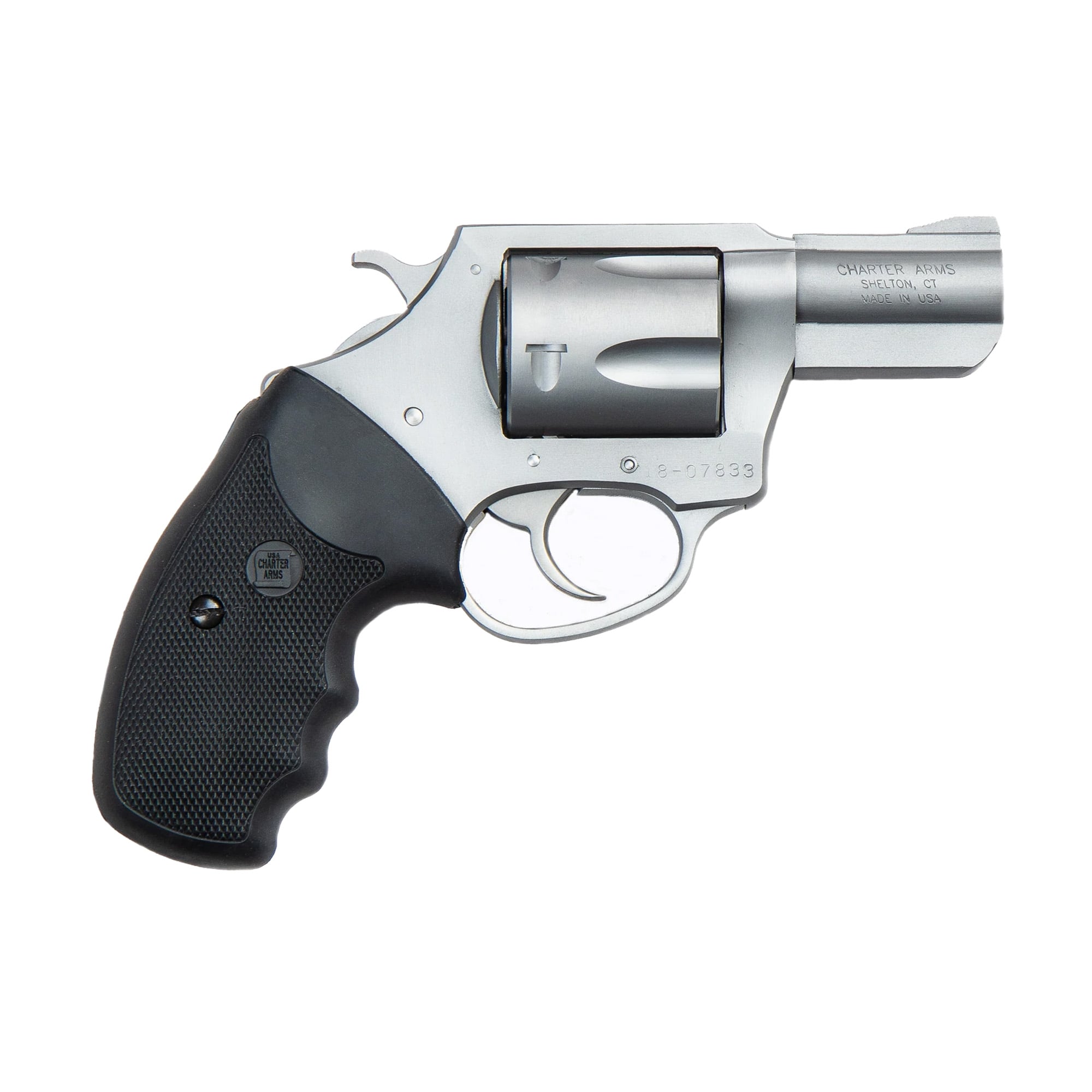 Charter Arms, Pitbull, Revolver, 9MM, 2″ Barrel, Steel, Stainless Finish, Rubber Grips, Fixed Sights, 5 Rounds