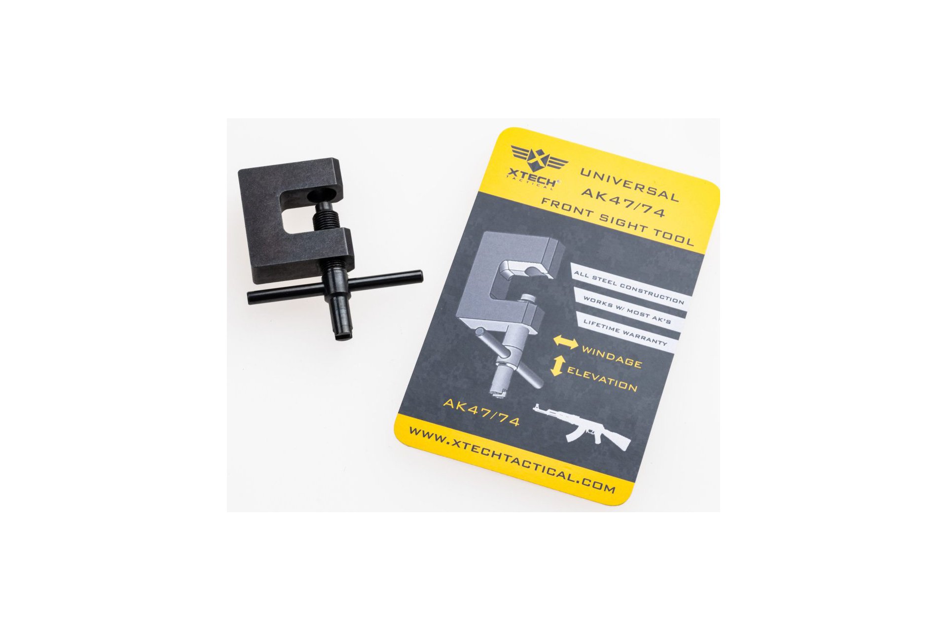 Xtech Tactical Front Site Steel AK47 adjustment tool for elevation and windage *XTech Tactical PVC Patch Included