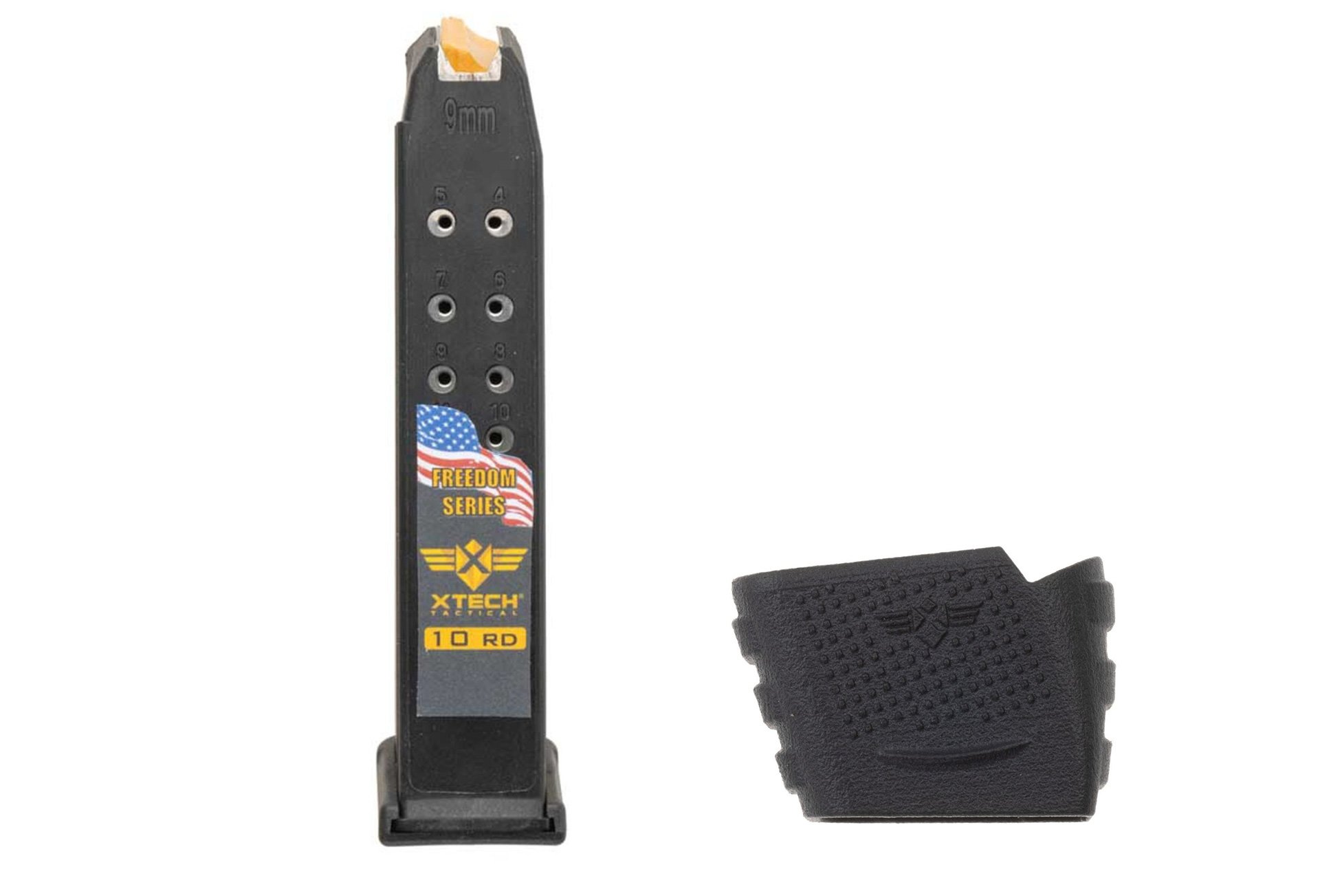 Xtech Tactical Steel Reinforced 10/17 10rd 9mm Magazine for Glock 26 with 17-7 Stainless Spring with Mag-Adapt
