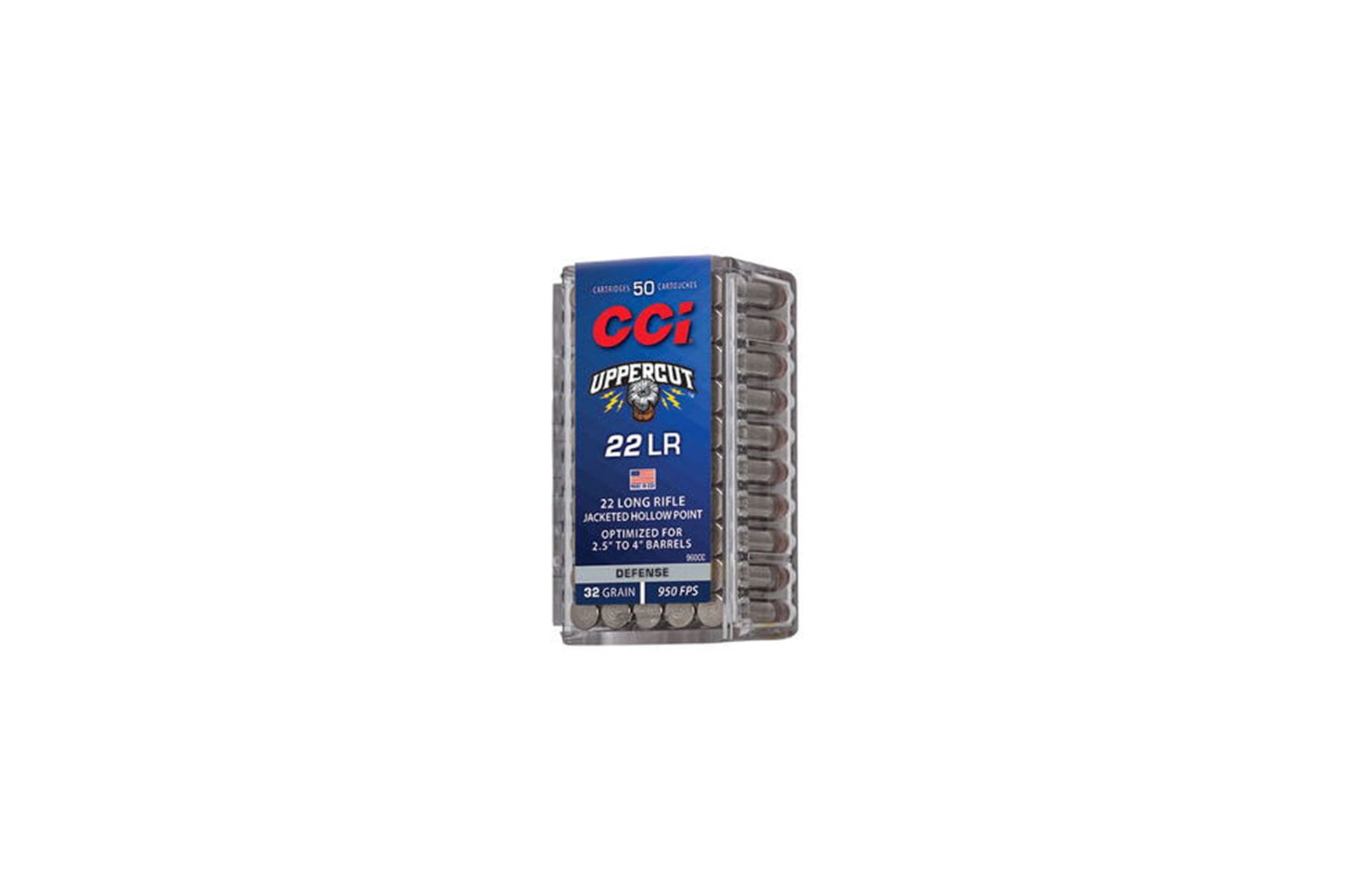 CCI 960CC Uppercut Defense 22LR 32gr Jacketed Hollow Point 50 Per Box