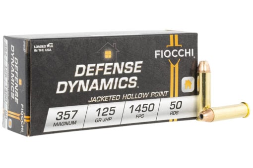 Fiocchi 357D Defense Dynamics 357 Mag 125 gr Jacket Hollow Point Handgun Ammo - 50 Rounds