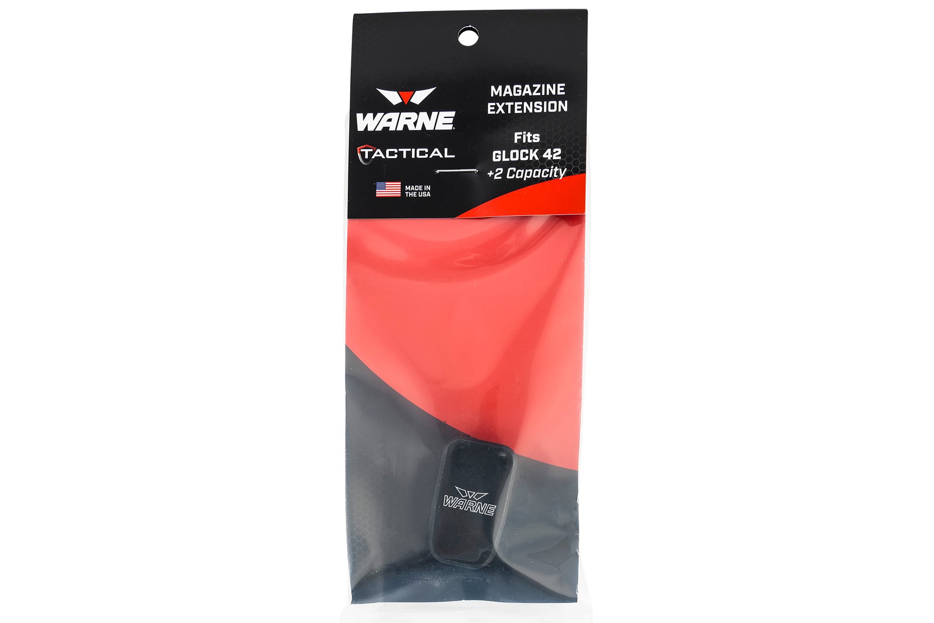 Warne MEG422BLK Magazine Extension made of 6061-T6 Aluminum with Hardcoat Anodized Black Finish for Glock 42 Magazines (Adds 2rds)