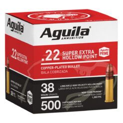 Aguila Ammunition Rimfire 22 LR 38Gr Hollow Point Hi-Velocity Rimfire Ammo - 500 Rounds
