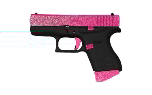 Glock G43X MOS 9mm 101 341Pixie Mock Up Cerakote MOS CutSerrated Steel Slide Black Cerakote Polymer Frame wPicatinny Rail