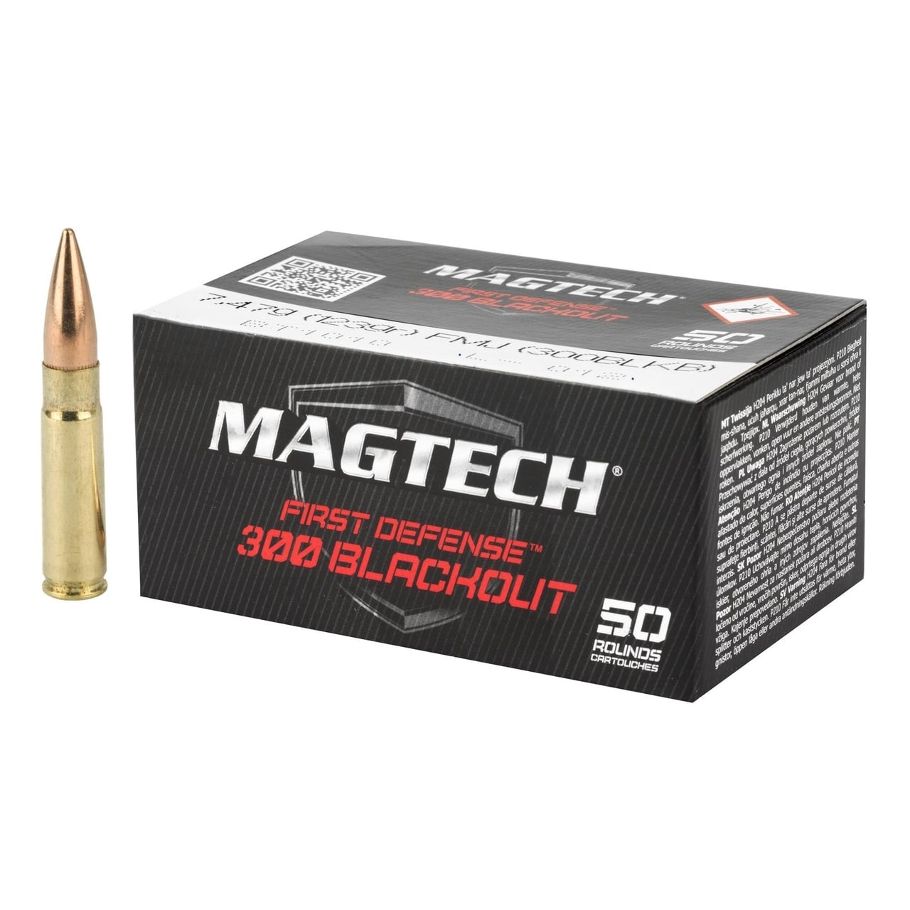 Magtech First Defense 300 Blackout 123 Grain Full Metal Jacket Rifle Ammo – 50 Rounds