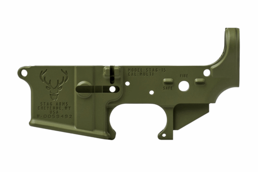 Stag 15 Stripped Lower Receiver - OD Green Anodized - WY Variance - AR15 Discounts