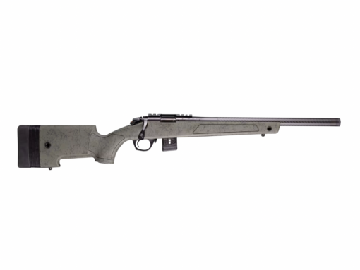 Bergara BMR-X Carbon 17 HMR Black Carbon Fiber/Green Webbing Bolt Action Rifle - 18in