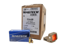 Vortex Defender-XL Micro Red Dot - Tan + Magtech 9mm 115 Grain FMJ Ammo Handgun Ammo - 1000 Rounds