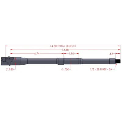 Green Mountain 5.56 AR-15 Barrel  14.5" M4 Phosphate