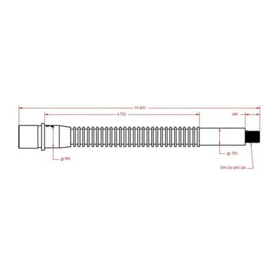 Green Mountain 9mm AR-15 Barrel  10.5" M4 Finned Nitride