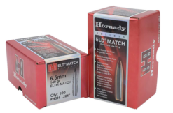 Hornady 6.5MM .264 140 Gr Eld Match  (1-8")  Bullets 500Ct
