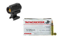 Holosun ARO Advanced Rifle Enclosed Sight + Winchester WM193K M193 5.56NATO 55 Grain FMJ Rifle Ammo - 1000 Rounds