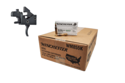 Partisan Triggers Disruptor AR-15 3 Position Drop In Forced Reset Trigger + Winchester WM855K 5.56 NATO 62gr FMJ Green Tip Rifle Ammo - 1000 round case