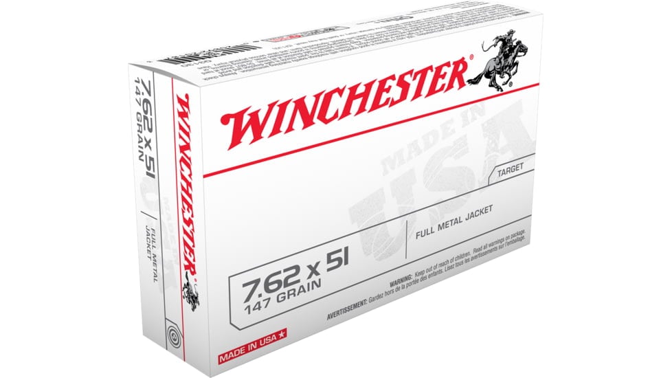 Winchester 7.62×51 147gr FMJ Rifle Ammo – 20 Rounds
