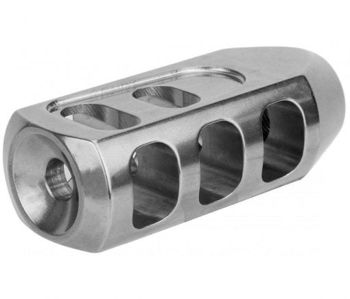 NBS Tanker (Barrett .50 Cal Style) Muzzle Brake 1/2x28 (5.56/.223) - Stainless Steel - 