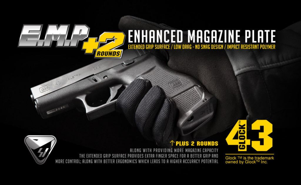 Strike Industries Enhanced Magazine Plate For Glock G43 - Black