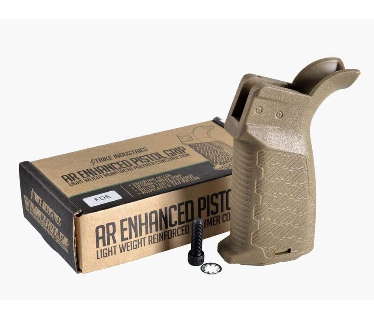 Strike Industries AR Enhanced Pistol Grip - FDE - AR15Discounts