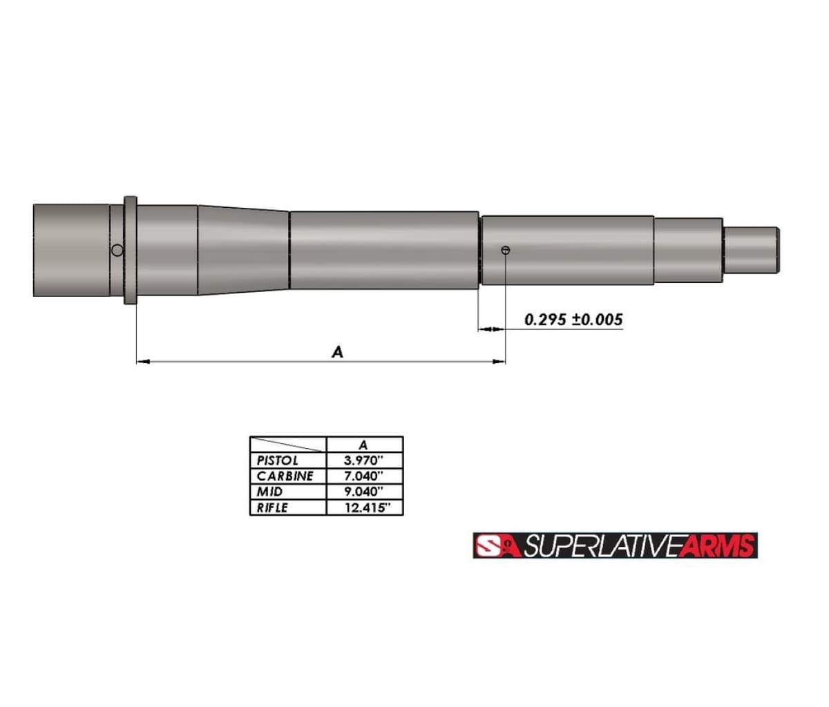 Superlative Arms Superlative Arms .750 Adjustable Piston System - Pistol Length Gas - Clamp On - Melonited